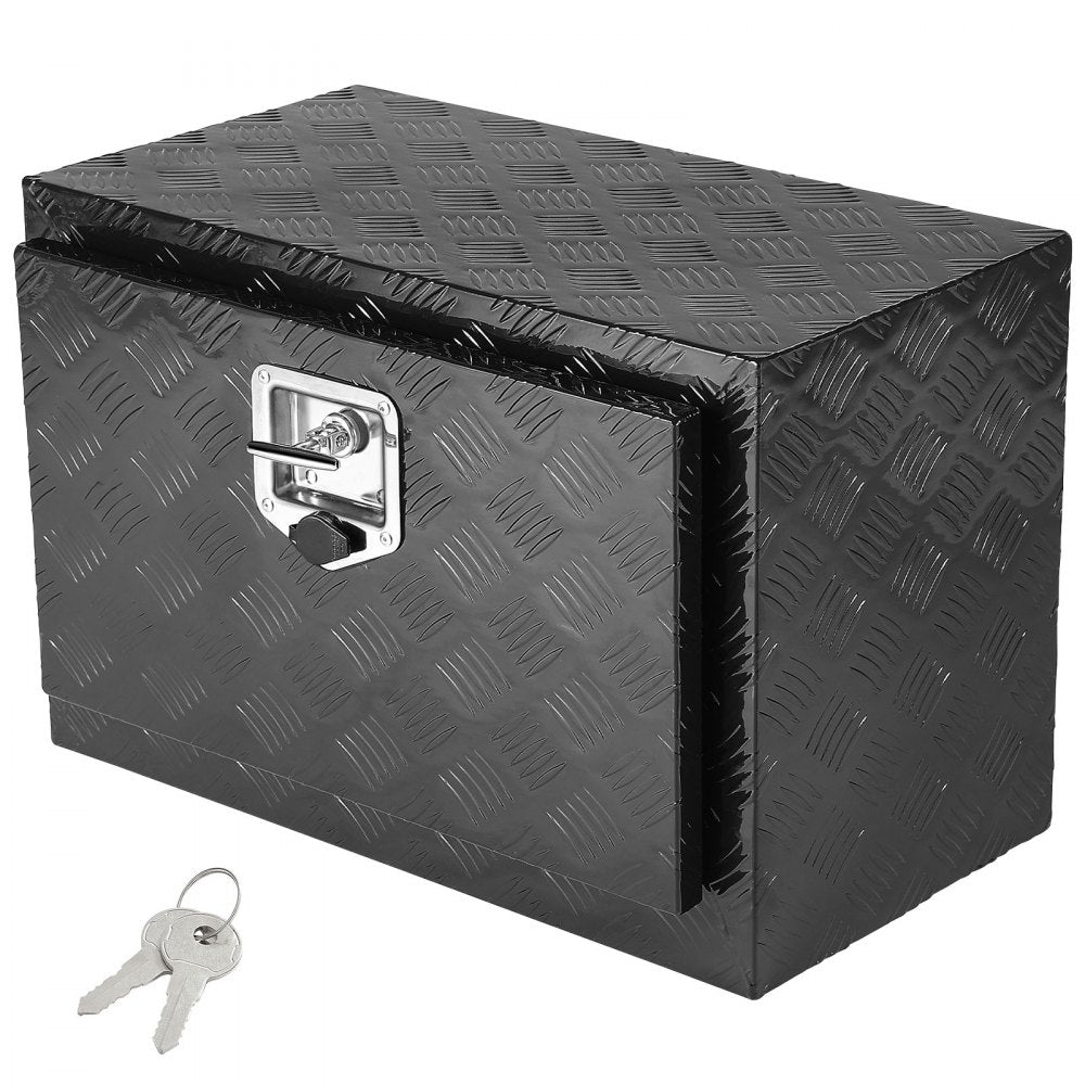 VEVOR Underbody Truck Box, 24" x 17" x 18" Pickup Storage Box, Heavy Duty Aluminum Diamond Plate Tool Box with Lock and