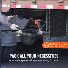 VEVOR Underbody Truck Box, 36" x 17" x 18" Pickup Storage Box, Heavy Duty Aluminum Diamond Plate Tool Box with Lock and