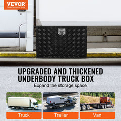 VEVOR Underbody Truck Box, 48" x 17" x 18" Pickup Storage Box, Heavy Duty Aluminum Diamond Plate Tool Box with Lock and