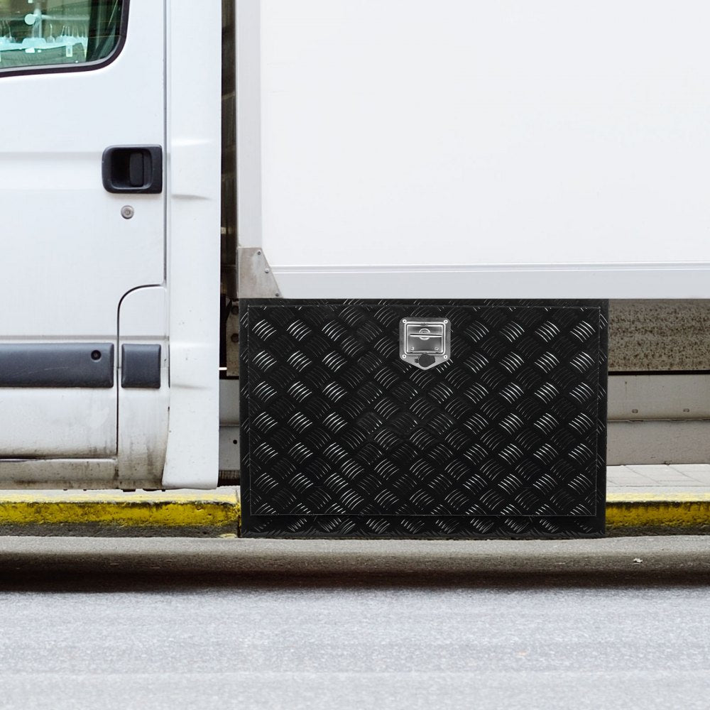 VEVOR Underbody Truck Box, 48" x 17" x 18" Pickup Storage Box, Heavy Duty Aluminum Diamond Plate Tool Box with Lock and