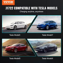 VEVOR J1772 to Tesla Charger Adapter, 80 Amp 240V AC, SAE J1772 EV Charging Adapter to Tesla Plug, with Storage Bag