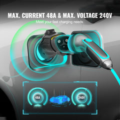 VEVOR Tesla to J1772 Charging Adapter, Max 48 Amp 240V, J1772 EVs Charger Adapter, with IP65 Storage Bag Anti-Drop
