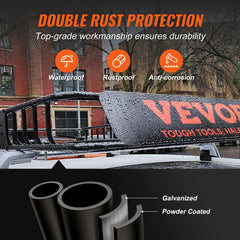 VEVOR Roof Rack Cargo Basket, 46" x 36" x 4.5" Rooftop Cargo Carrier, Heavy-duty 200 LBS Capacity Universal Roof Rack