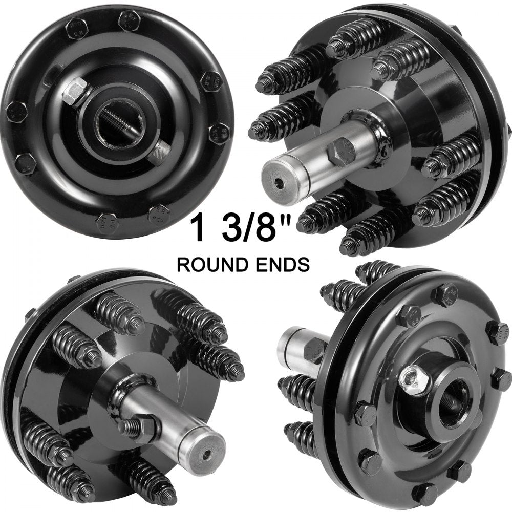 VEVOR Slip Clutch, 1 3/8" PTO Slip Clutch, Smooth Round Ends PTO Friction Clutch, Carburized Steel Tractor Slip Clutch