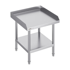 VEVOR Stainless Steel Work Table, 24 x 24 x 26 Inch Commercial Food Prep Worktable, 3-Sided Backsplash Heavy Duty Prep