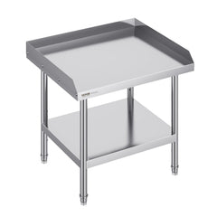 VEVOR Stainless Steel Work Table, 24 x 28 x 26 Inch Commercial Food Prep Worktable, 3-Sided Backsplash Heavy Duty Prep