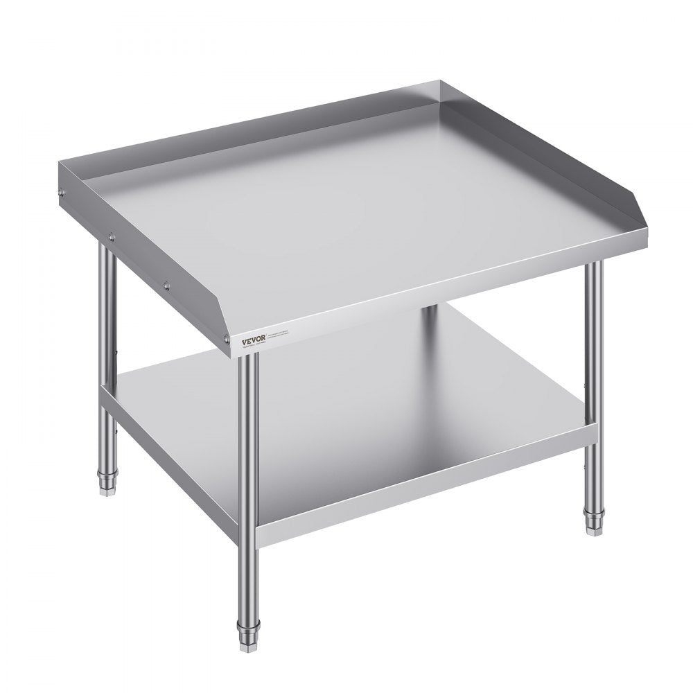 VEVOR Stainless Steel Work Table, 30 x 36 x 26 Inch Commercial Food Prep Worktable, 3-Sided Backsplash Heavy Duty Prep