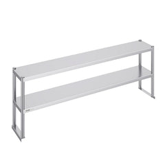VEVOR Double Overshelf, Double Tier Stainless Steel Overshelf, 12 x 72 Inch Double Deck Overshelf, Height Adjustable