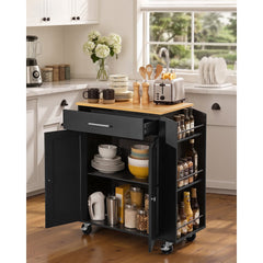 VEVOR Kitchen Island Cart with Storage, 31.3 in Wide Mobile Rolling Storage Island on Swivel Wheels, with Drawer