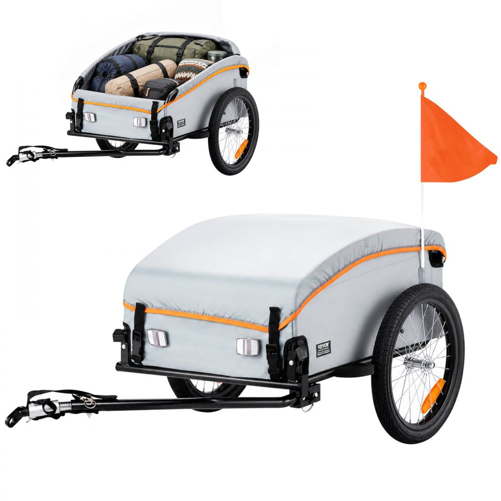 VEVOR Bike Cargo Trailer, 88/100/160 lbs Load Capacity, Heavy-Duty Bicycle Wagon Cart, Foldable Compact Storage with