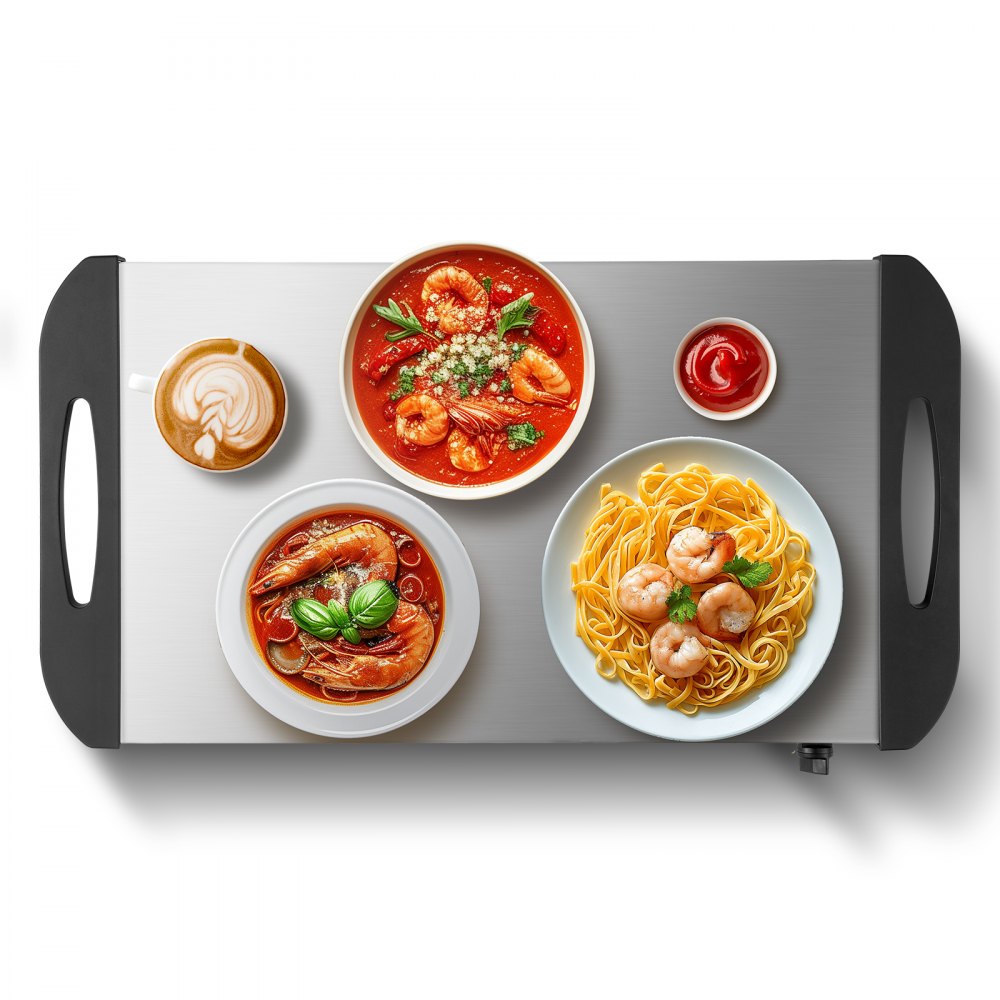 VEVOR Electric Warming Tray, Food Warming Trays for Buffet, Warming Trays with Adjustable Temperature Control, Portable
