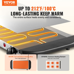 VEVOR Electric Warming Tray, Food Warming Trays for Buffet, Warming Trays with Adjustable Temperature Control, Portable