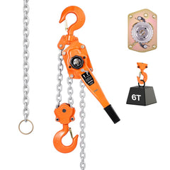 VEVOR Manual Lever Chain Hoist, 6T 13200LBS Capacity Heavy Duty Come Along, 10FT Lift G80 Alloy Steel Chain With Dual