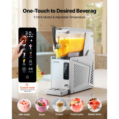 VEVOR Slushie Machine, 3L/100oz No Ice Needed Slushy Machine for Home, Frozen Drink Maker with Single Tank, Margarita