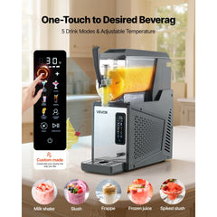 VEVOR Slushie Machine, 4L/135oz No Ice Needed Slushy Machine for Home, Frozen Drink Maker with Single Tank, Margarita