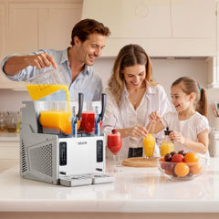 VEVOR Slushie Machine, 3L/100oz x 2 Tank Slushy Machine for Home, No Ice Needed Frozen Drink Maker, Margarita Maker