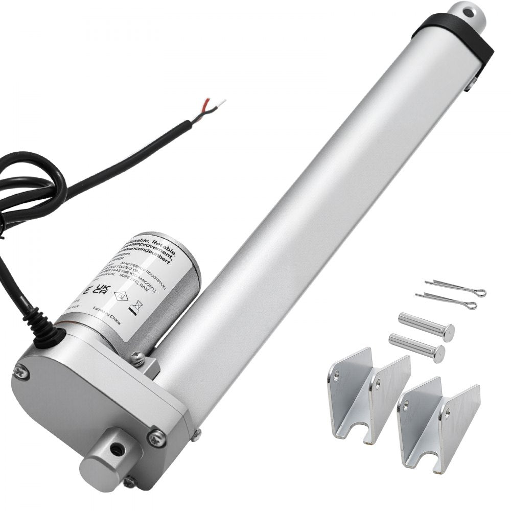 VEVOR 12V Linear Actuator, 9.84 Inch High Speed 0.6"/s Linear Motion Actuator, 225lbs/1000N with IP54 Protection &