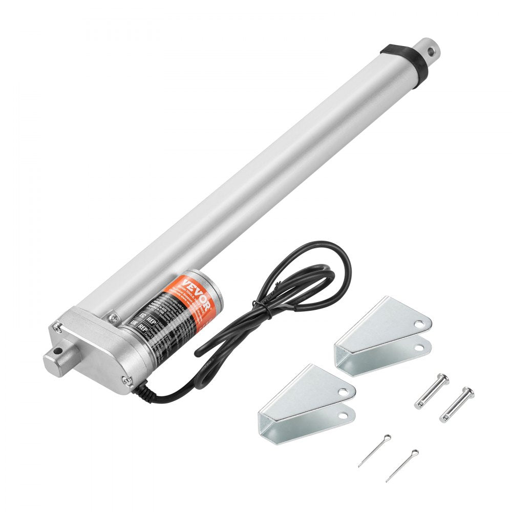 VEVOR Linear Actuator 12V, 12 Inch High Speed 0.55"/s Linear Actuator, 220lbs/1000N Linear Motion Actuator with