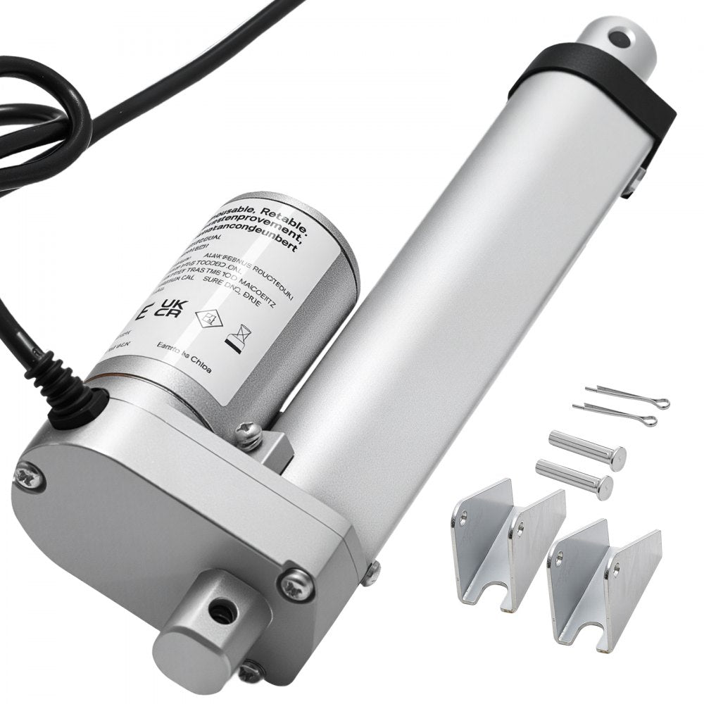 VEVOR 12V Linear Actuator, 4 Inch High Speed 0.6"/s Linear Motion Actuator, 225lbs/1000N with IP54 Protection &
