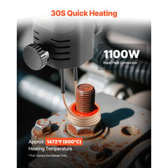 VEVOR Induction Heater Bolt Removal, 1100W 110V Magnetic Induction Heater Kit, Handheld Nut Buster Tool for Rusty Screw