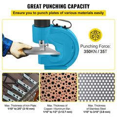VEVOR CH-70 Hydraulic Hole Punching Tool 35T Hole Digger Force Puncher Smooth Hole Puncher for Iron Plate Copper Bar