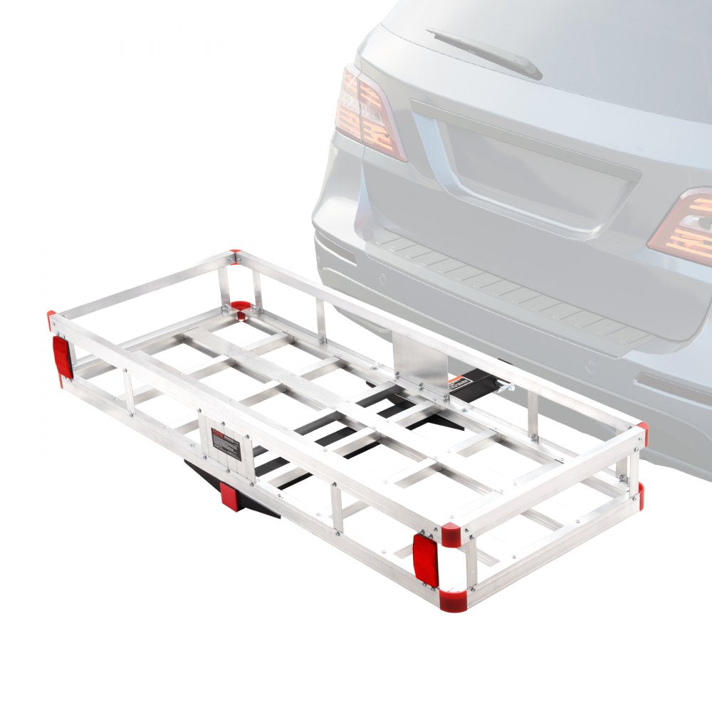 VEVOR 49.4 x 22.4 x 7.1 in Hitch Cargo Carrier, 500lbs Loading Capacity Trailer Hitch Mounted Cargo Basket, Rust-proof