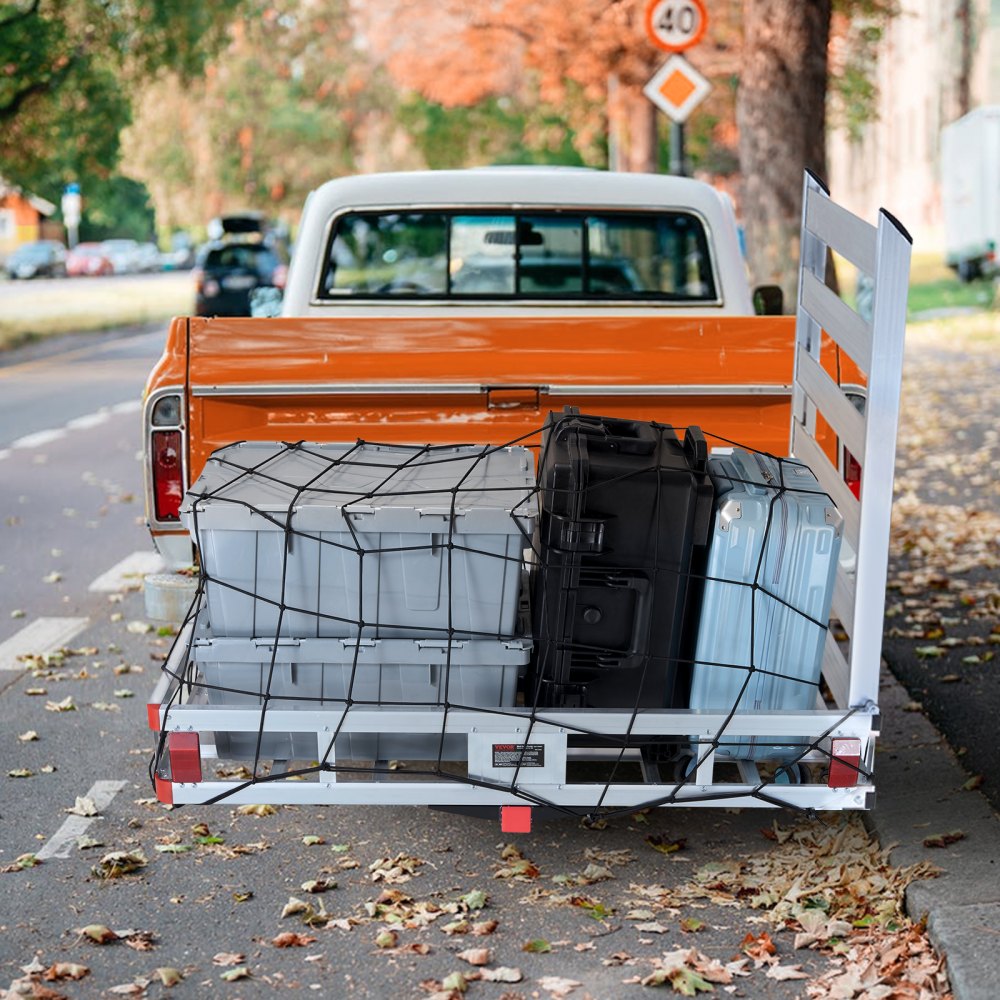 VEVOR 50 x 29.5 x 8.7 inch Hitch Cargo Carrier, 500lbs Capacity Trailer Hitch Mounted Cargo Basket, Aluminum Luggage