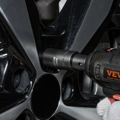 VEVOR 3/8" Drive Impact Socket Set, SAE 1/4"-3/4" and Metric 6-19mm 90 Piece Socket Set, 6 Point Cr-Mo Alloy Steel for