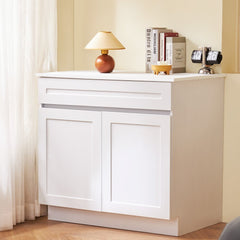VEVOR White Shaker Base Cabinet with Drawer, 30-Inch Unassembled Drawer Base Cabinet, 30" W x 24" D x 34.5" H Ready to