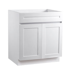 VEVOR White Shaker Base Cabinet, 30-Inch Unassembled Sink Base Cabinet, 30" W x 24" D x 34.5" H Ready to Assemble
