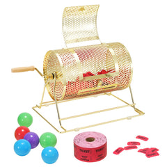 VEVOR Raffle Drum,Holds 2500 Tickets or 100 Ping Pong Balls, Metal Lottery Spinning Drawing with Wooden Turning