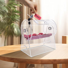 VEVOR Acrylic Raffle Drum, Professional Raffle Ticket Spinning Cage with 2 Keys, Transparent Lottery Spinning Drawing