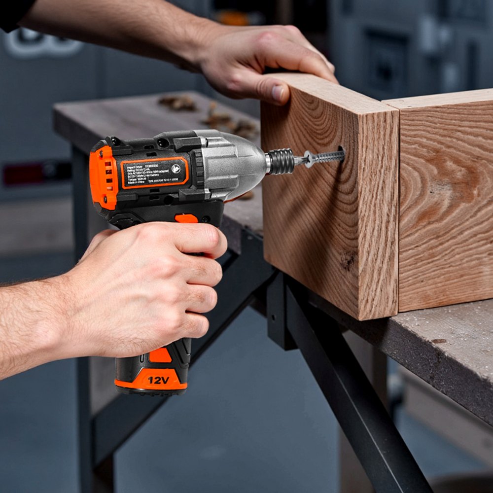 VEVOR Impact Driver, 1/4 Inch, 3000 RPM Max Speed, 12 V Brushless Motor, Electric Cordless Impact Driver Kit with