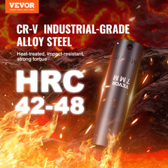 VEVOR Impact Socket Set with 1/2" Drive, Comprising 23 Pieces in SAE (7/16" -1") & Metric Measurements, 6 Point Cr-V