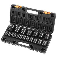 VEVOR Impact Socket Set 1/2 Inches 19 Piece Impact Sockets, Standard Socket Assortment, 1/2 Inches Drive Socket Set