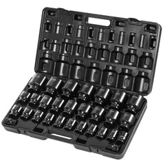 VEVOR Impact Socket Set 3/4 Inches 29 Piece Impact Sockets, 6-Point Sockets, Rugged Construction, CR-M0, 3/4 Inches