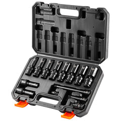 VEVOR 360 Degree Swivel Impact Socket Set, 3/8" Socket Set 14PCS Deep Universal Metric 10-19mm, 6 Point Cr-Mo Alloy