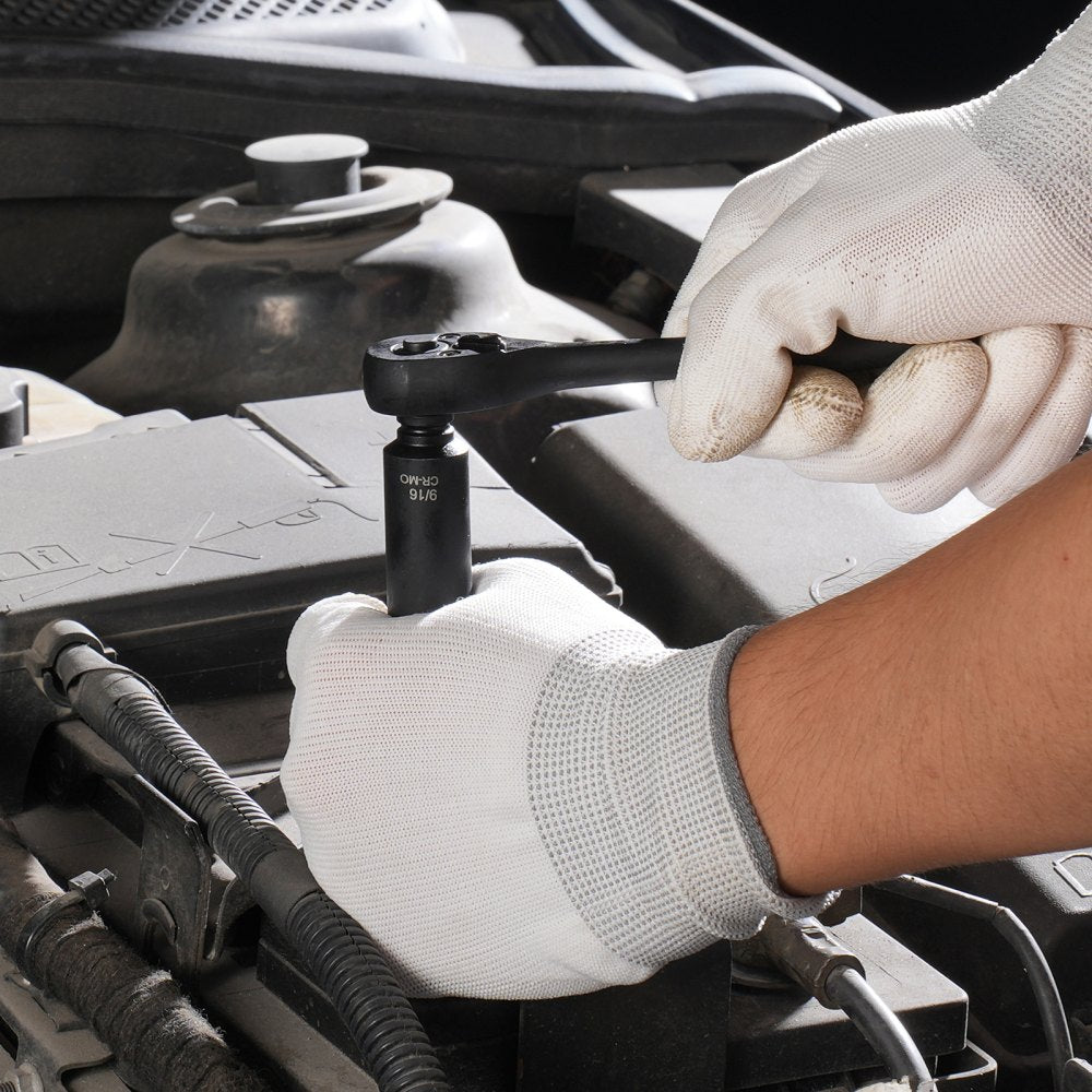 VEVOR Drive Impact Socket Set 1/4" - 55 Piece Deep & Shallow Socket Set SAE 5/32"-9/16" and Metric 4-15mm - 6 Point