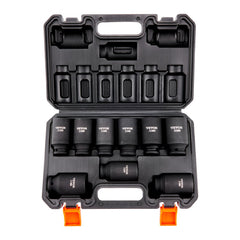 VEVOR 1/2" Drive Impact Socket Set, 9 Piece Deep Socket Set Metric 29-38mm, 6 Point Cr-Mo Alloy Steel for Auto Repair