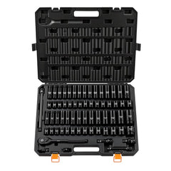 VEVOR Impact Socket Set, 1/2" Drive, 65-Piece Socket Set, 6 Point Sockets, SAE 3/8" to 1-1/4" and Metric 10-24 mm, Easy