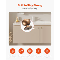 VEVOR Cabinet Knobs, 12 Pack, 0.98 Inch Zinc Alloy Drawer Pulls Door Handles, Round Kitchen Dresser Solid Knobs
