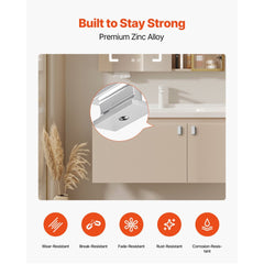 VEVOR Cabinet Knobs, 10 Pack, 1.42 Inch Zinc Alloy Drawer Pulls Door Handles, Rectangular Kitchen Dresser Solid Knobs