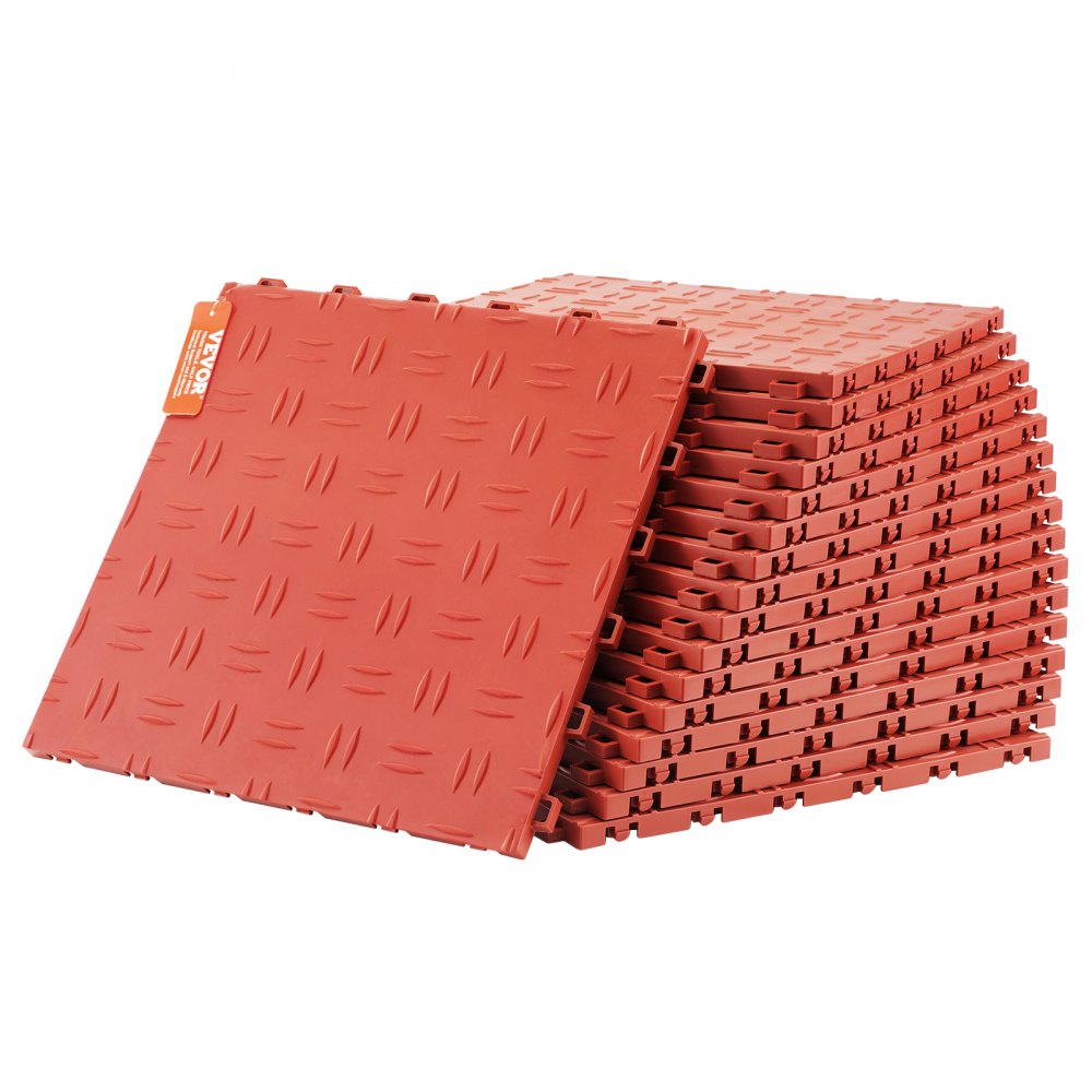 VEVOR Garage Tiles Interlocking, 12 x 12 x 0.53 inch 25 Pack Garage Floor Covering Tiles, Non-Slip Double-Sided Texture