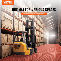 VEVOR Garage Tiles Interlocking, 12 x 12 x 0.53 inch 50 Pack Garage Floor Covering Tiles, Non-Slip Double-Sided Texture