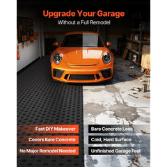 VEVOR Garage Tiles Interlocking, 12 x 12 x 0.53 inch 50 Pack Garage Floor Covering Tiles, Non-Slip Double-Sided Texture