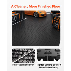VEVOR Garage Tiles Interlocking, 12 x 12 x 0.53 inch 50 Pack Garage Floor Covering Tiles, Non-Slip Double-Sided Texture
