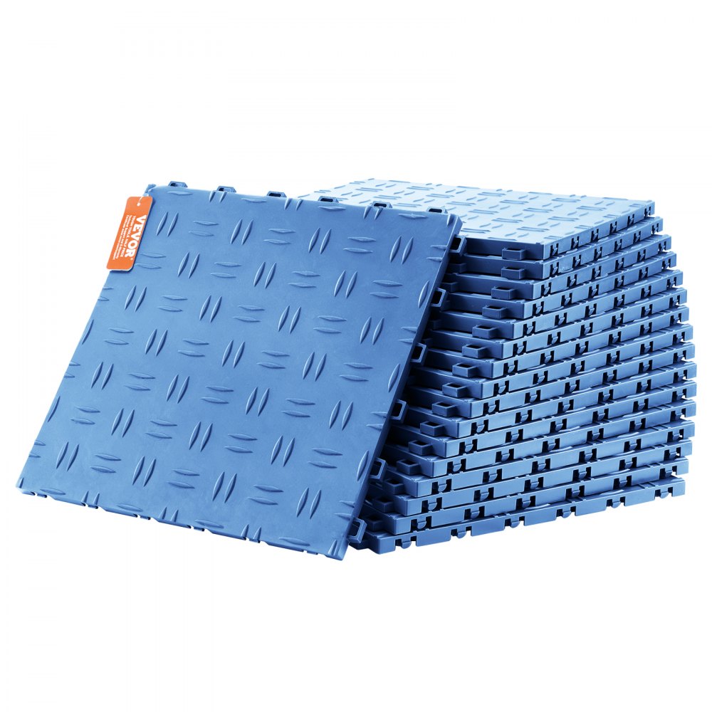 VEVOR Garage Tiles Interlocking, 12 x 12 x 0.53 inch 50 Pack Garage Floor Covering Tiles, Non-Slip Double-Sided Texture