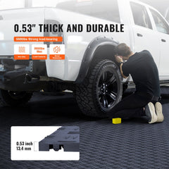VEVOR Garage Tiles Interlocking, 12 x 12 x 0.53 inch 25 Pack Garage Floor Covering Tiles, Non-Slip Double-Sided Texture