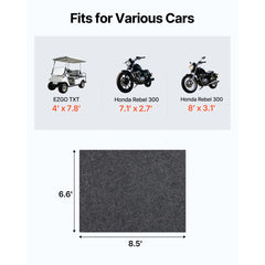 VEVOR Waterproof Garage Floor Mat for Under Car, Non-slip 6.6'x8.5' Compact Size Heavy Duty Containment Mat, Protects