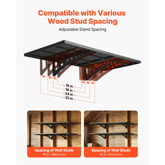 VEVOR 2-Tier Heavy Duty Wall Garage Shelving, 1.64 x 4 ft Steel Wall Mounted Shelving Unit, 19.68 x 48 Inch Per Shelf